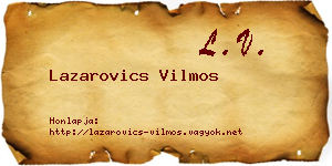 Lazarovics Vilmos névjegykártya